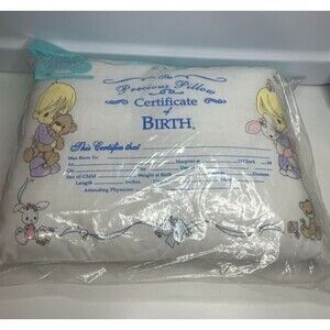 Precious Moments Keepsake Birth Certificate Pillow 9x13 New in package Gift Baby